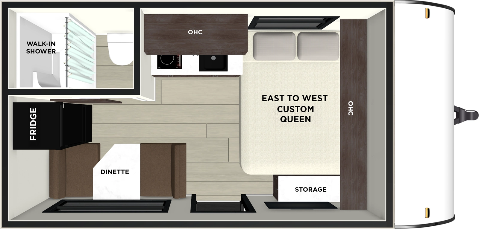 The Wildwood FSX 135ICE floorplan has one entry and zero slide outs. Exterior features include: metal exterior and 8' awning. Interiors features include: front bedroom.
